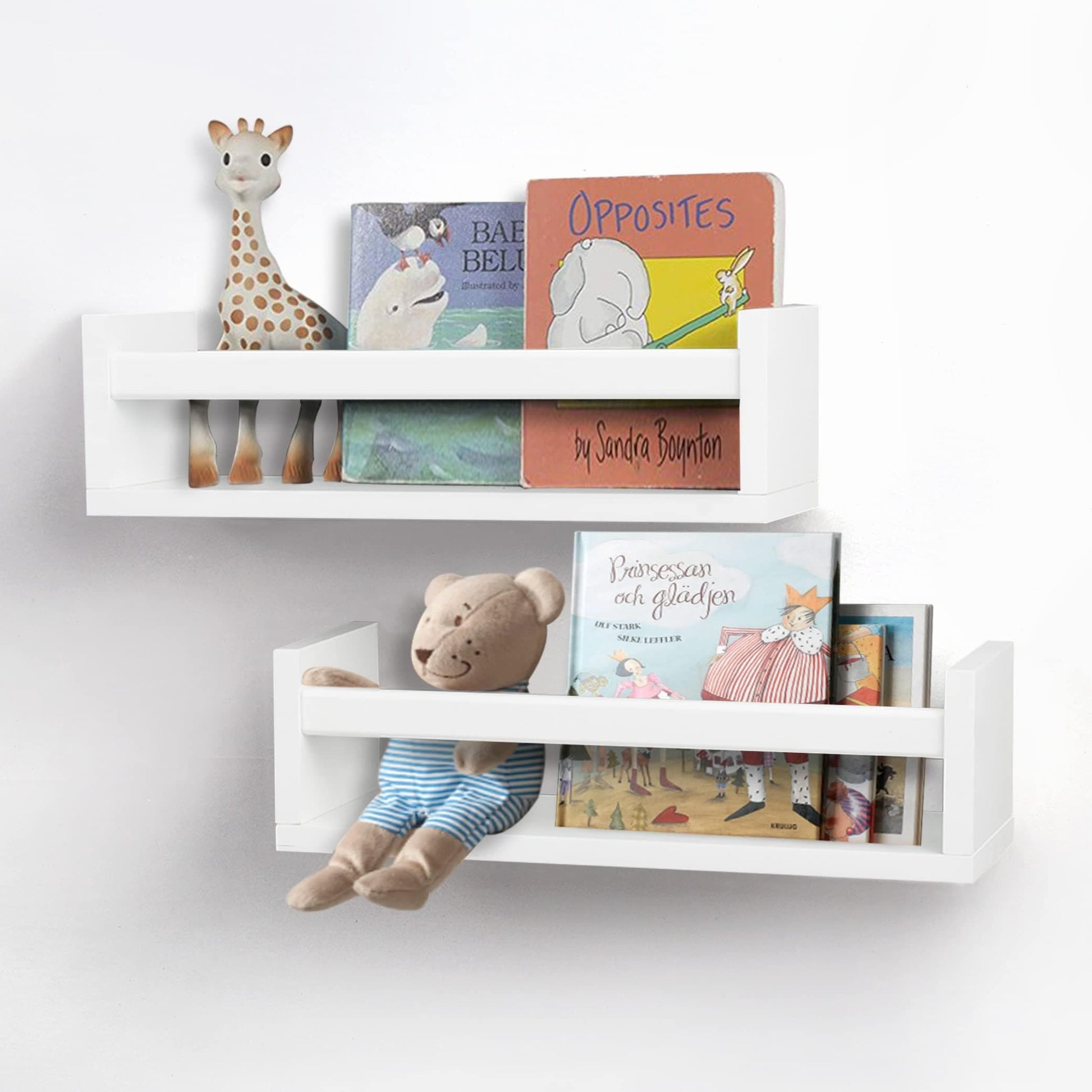 Ah-decor wall shelve White Nursery Room Bookshelf Wall Mount White Floating Shelves, Display Wall Shelf for Kids Rom, Kitchen Spice Rack, Bathroom Decor, Book Shelves Organizer