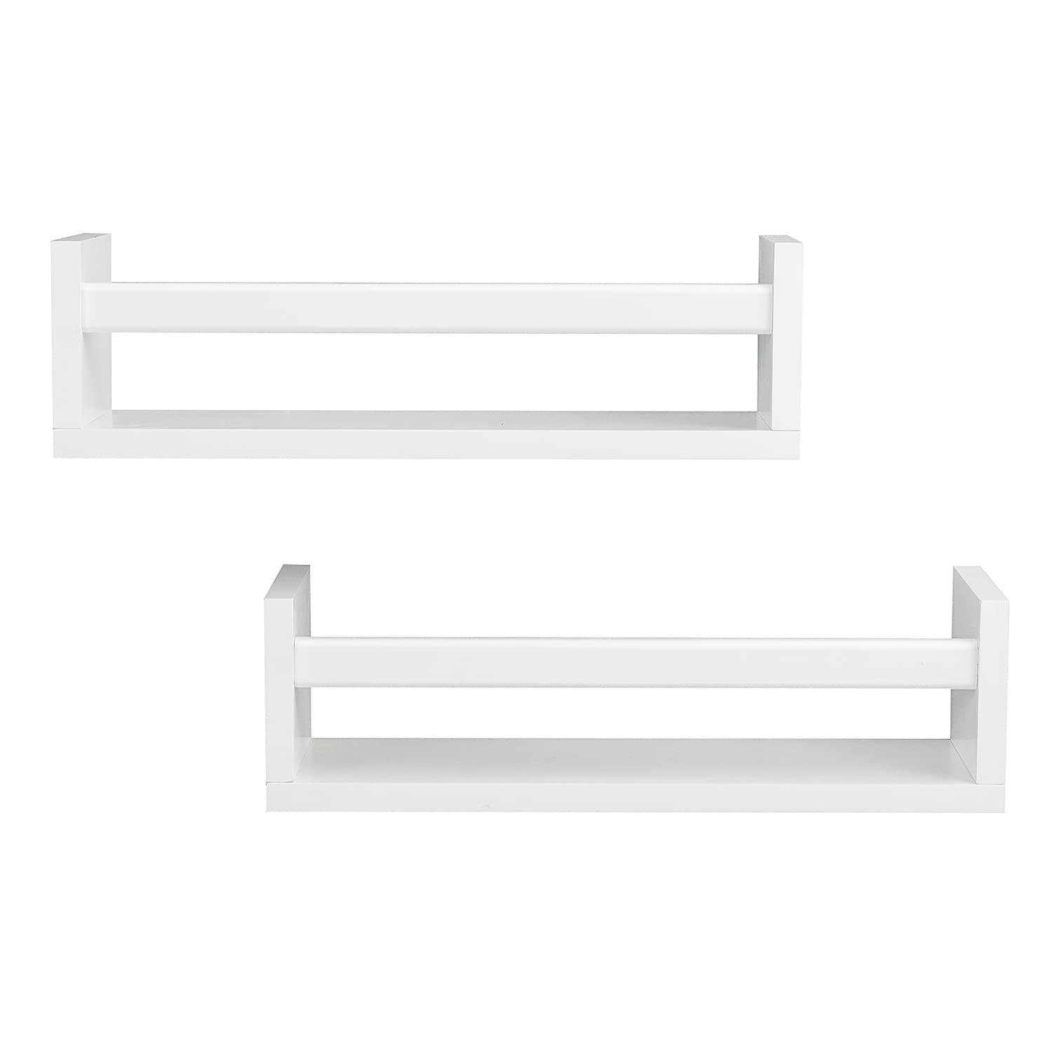 Ah-decor wall shelve White Nursery Room Bookshelf Wall Mount White Floating Shelves, Display Wall Shelf for Kids Rom, Kitchen Spice Rack, Bathroom Decor, Book Shelves Organizer