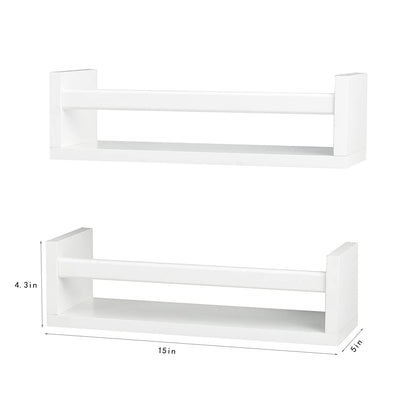 Ah-decor wall shelve White Nursery Room Bookshelf Wall Mount White Floating Shelves, Display Wall Shelf for Kids Rom, Kitchen Spice Rack, Bathroom Decor, Book Shelves Organizer