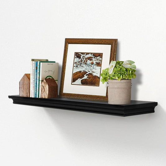 Ah-decor wall shelves 36 inch / Black AHDECOR Black Deep Floating Shelves Display Ledge Shelf with Invisible Blanket, Perfect Wooden Shelf for Living Room, Bedroom, Bathroom, and Kitchen Decor 36"