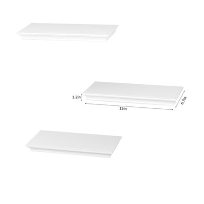 Ah-decor wall shelves Set Of 3 White Floating Shelves With Invisible Brackets