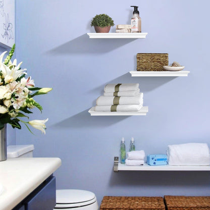 Ah-decor wall shelves Set Of 3 White Floating Shelves With Invisible Brackets